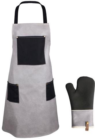 Gusta Set De Luxe zástera + chňapka, darčekové balenie čierna