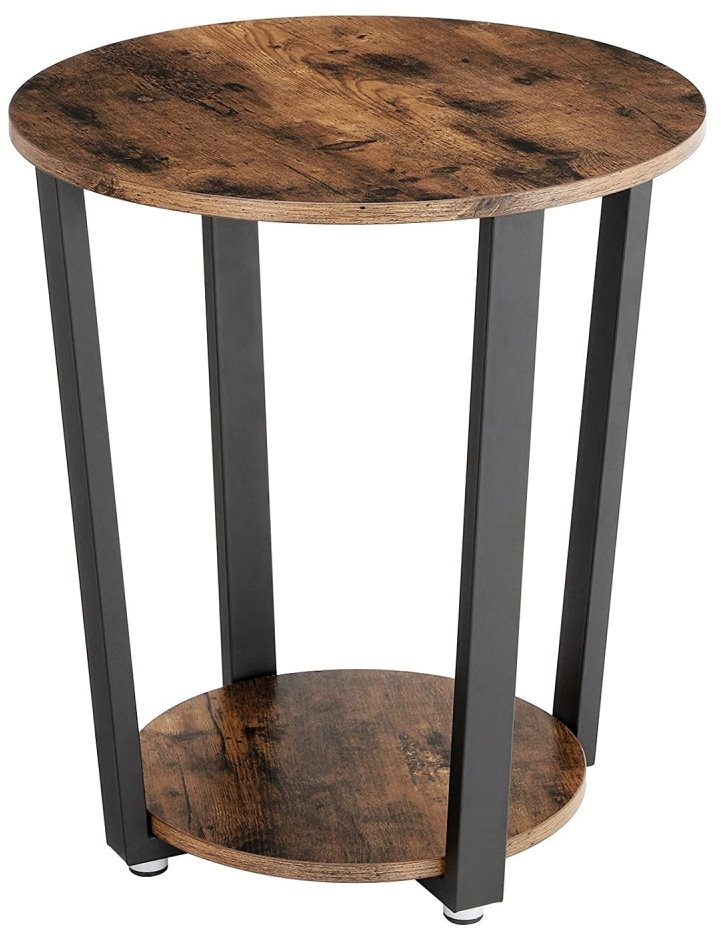 Odkladací stolík Stella, 57 cm, hnedá/čierna