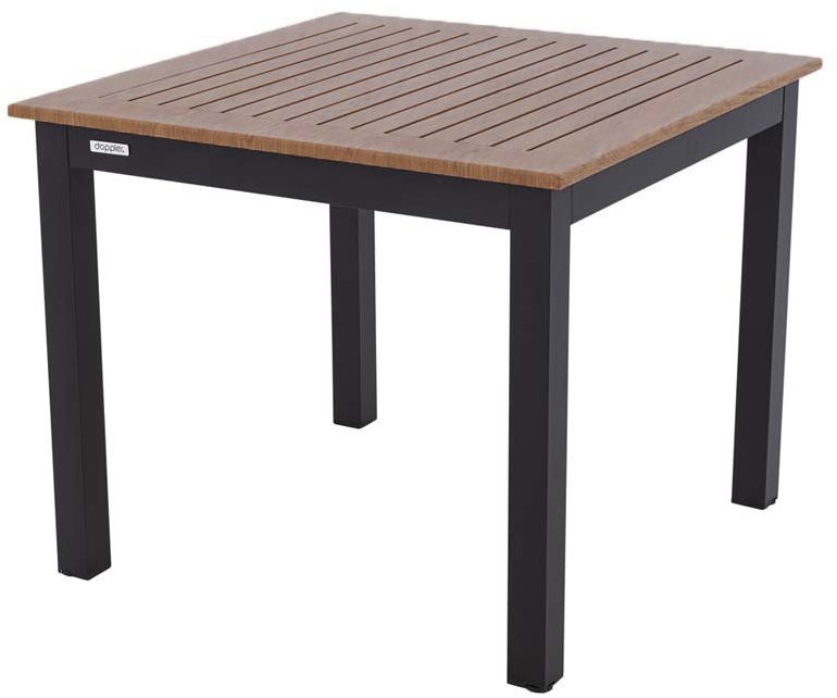 DOPPLER Stôl záhradný, hliníkový EXPERT WOOD Plus 90 × 90 cm