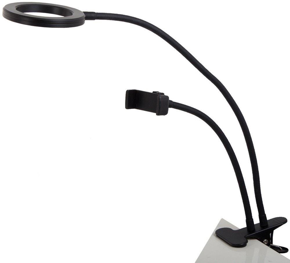 Verk 15751 Lampa s klipsou a držiakom na mobil, USB 24 LED čierna