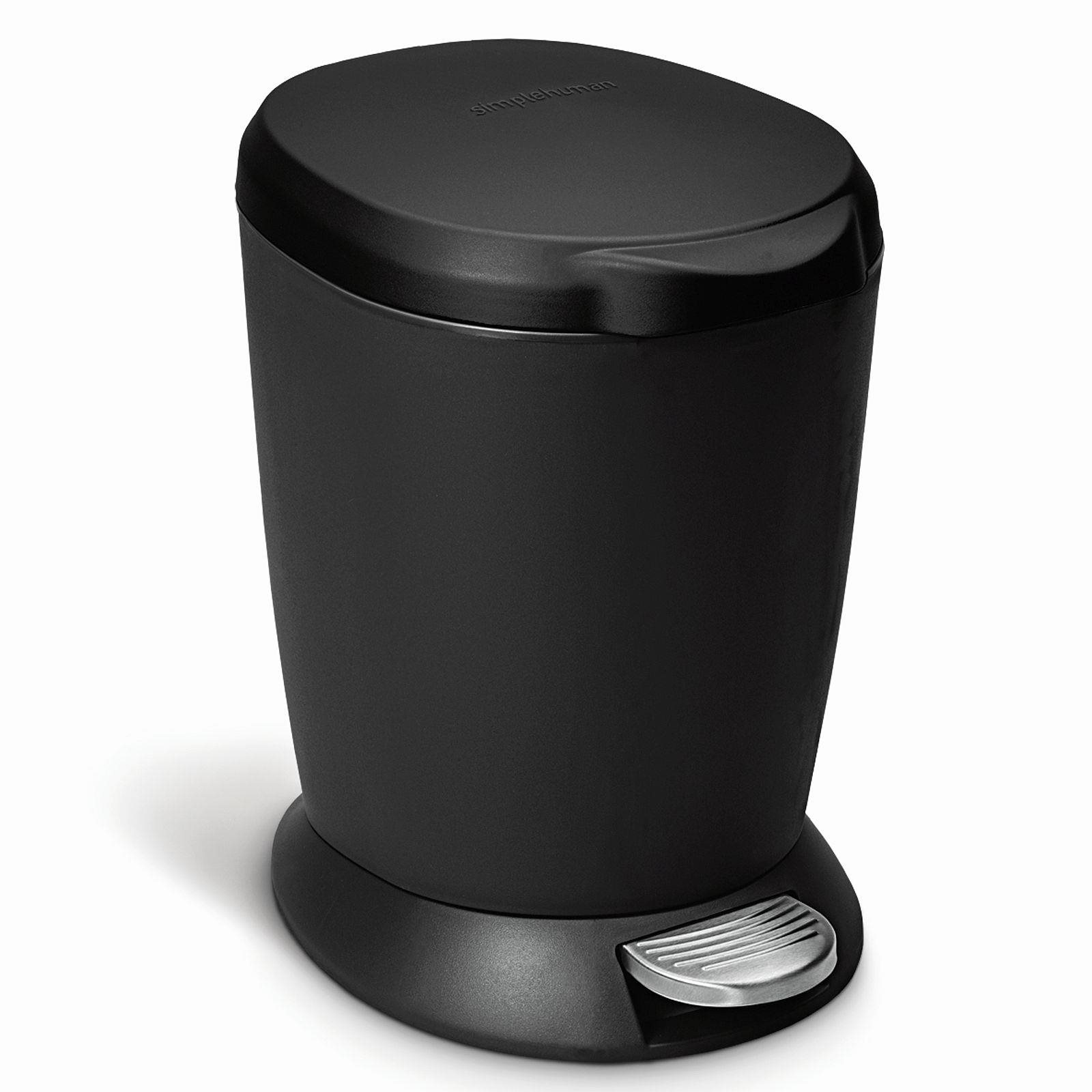 Pedálový odpadkový kôš Simplehuman – 6 l, čierny plast