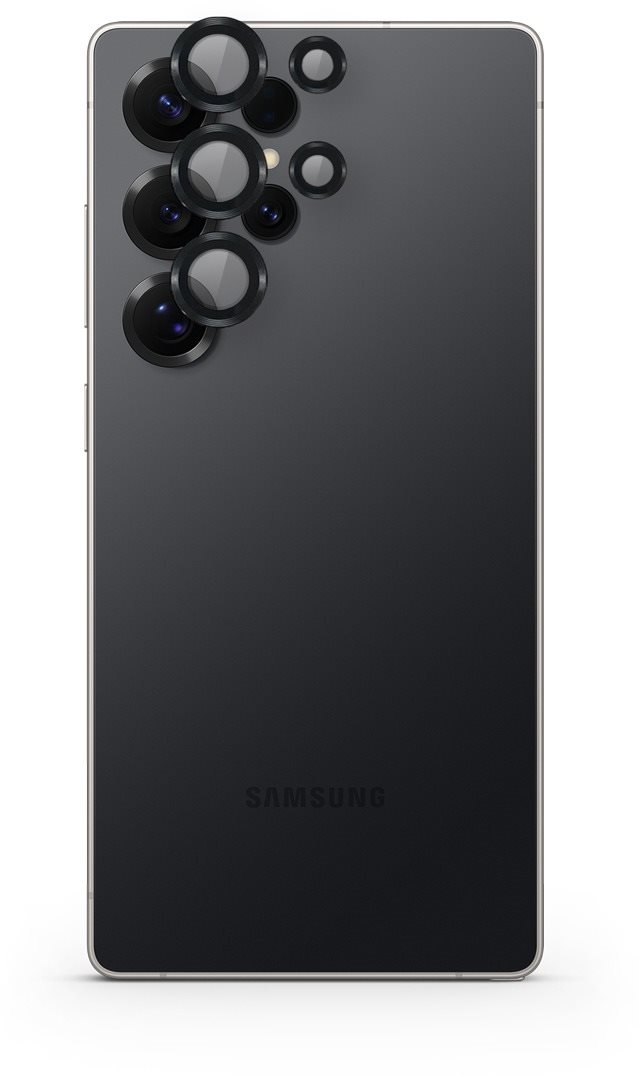 Epico hliníkové ochranné sklo na šošovky fotoaparátu pre Samsung Galaxy S25 Ultra 5G – čierne