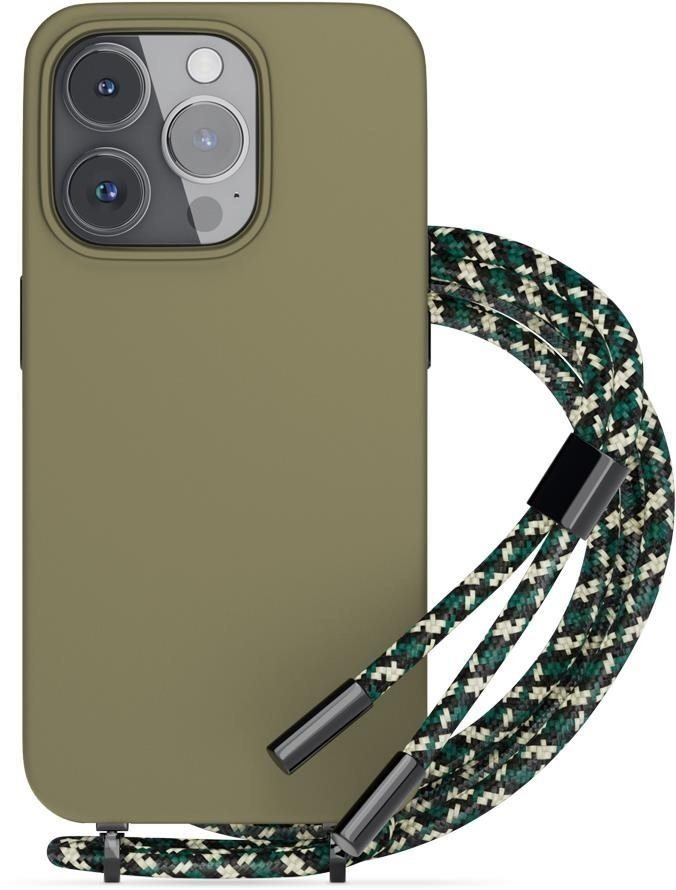EPICO silikónový kryt so šnúrkou na iPhone 14 Plus - zelený
