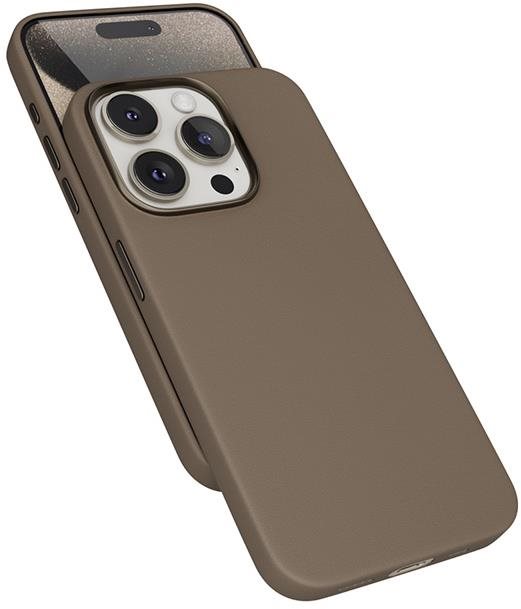Epico Mag+ kožený kryt iPhone 15 Pro Max – pieskový