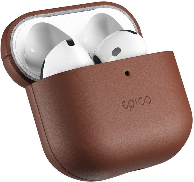 Epico Leather Case Airpods 4/4 (ANC) – hnedé
