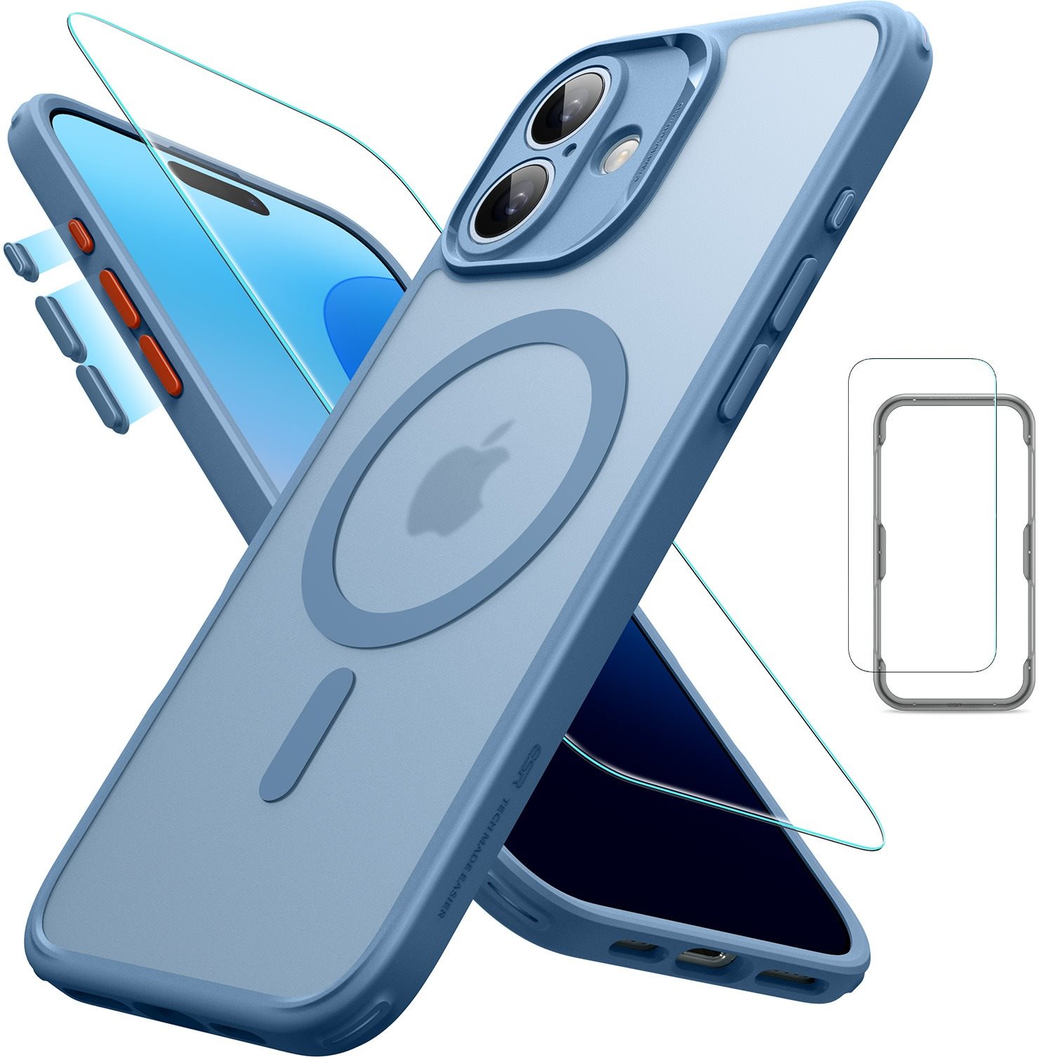ESR Classic Pro Case (HaloLock) Sada, Compatible with iPhone 16 Plus, Frosted Blue