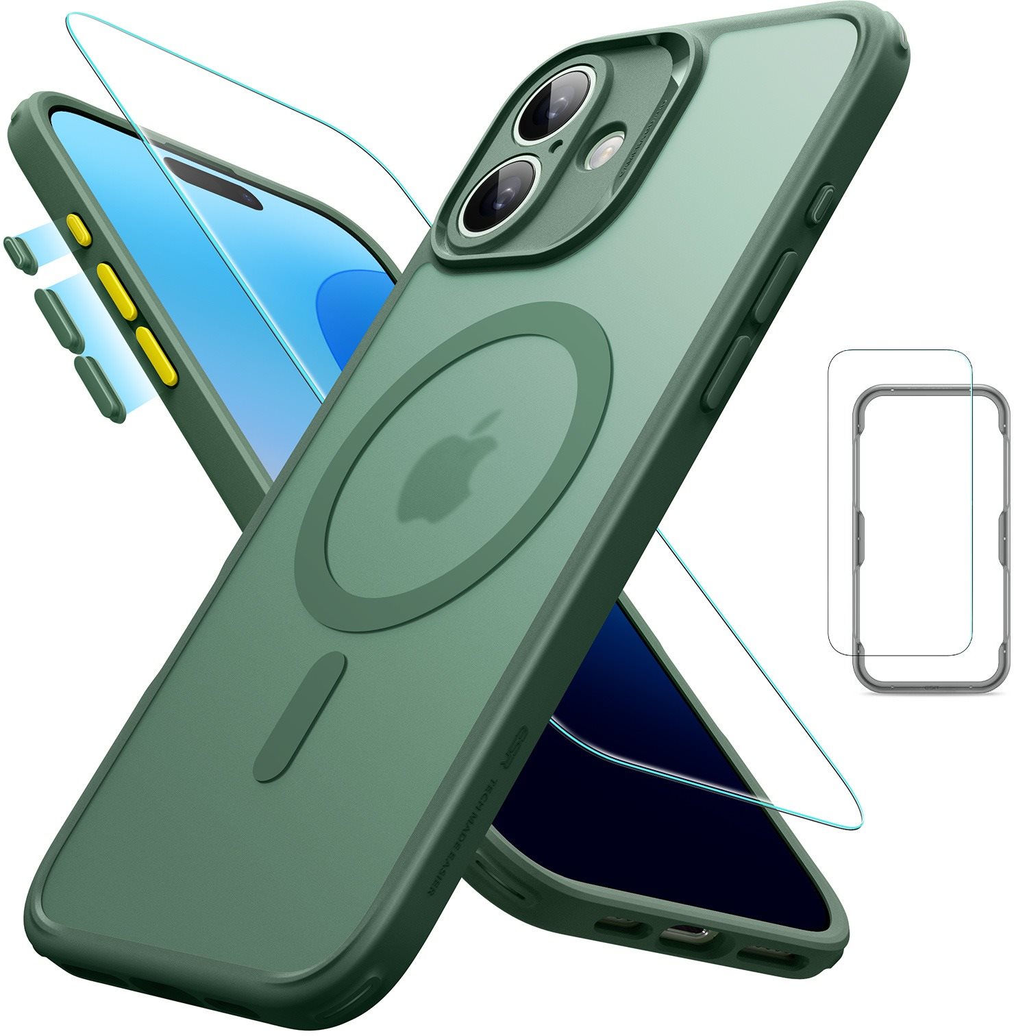 ESR Classic Pro Case (HaloLock) Sada, Compatible with iPhone 16 Plus, Frosted Green