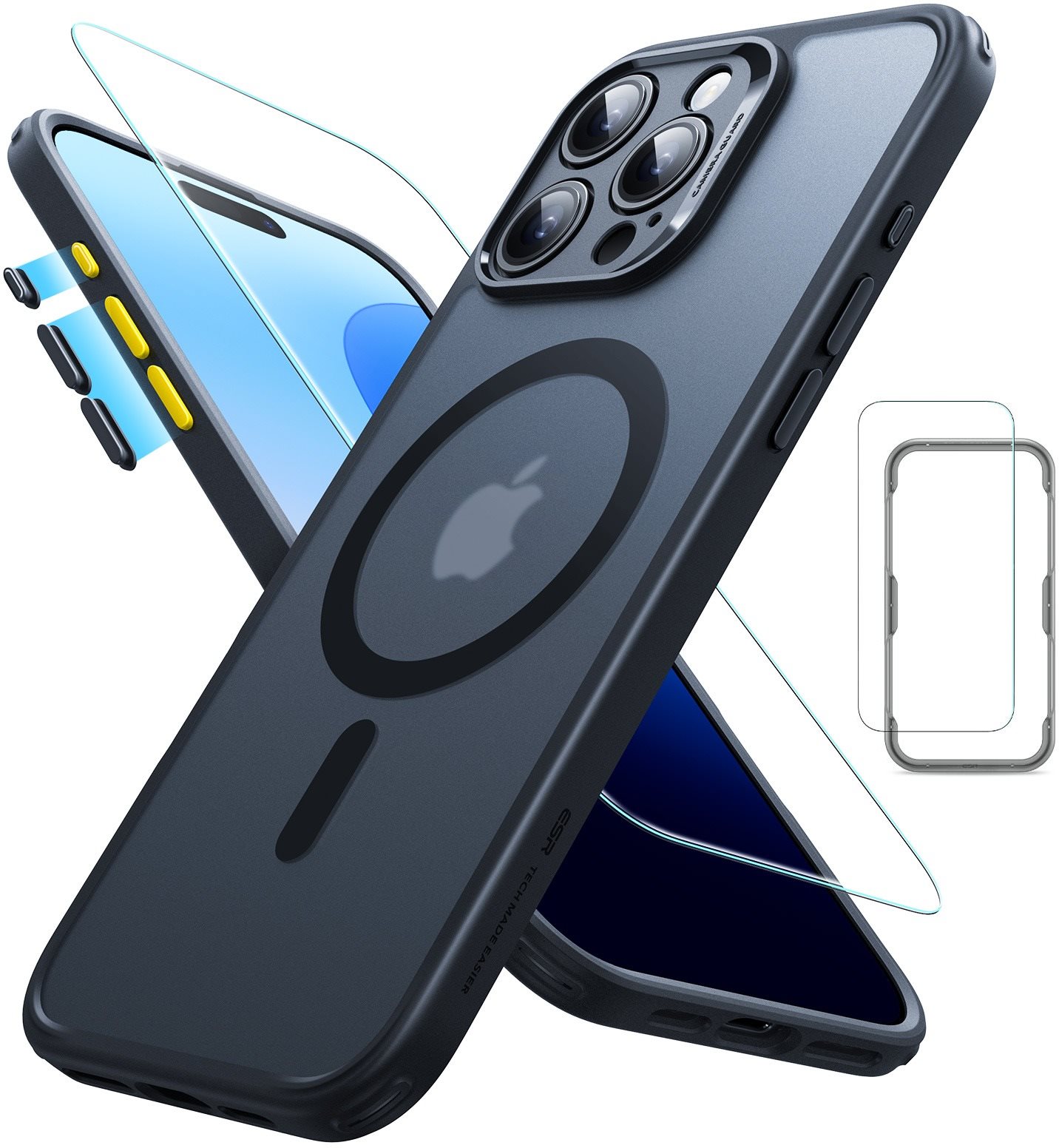 ESR Classic Pro Case (HaloLock) Sada, Compatible with iPhone 16 Pro Max, Frosted Black