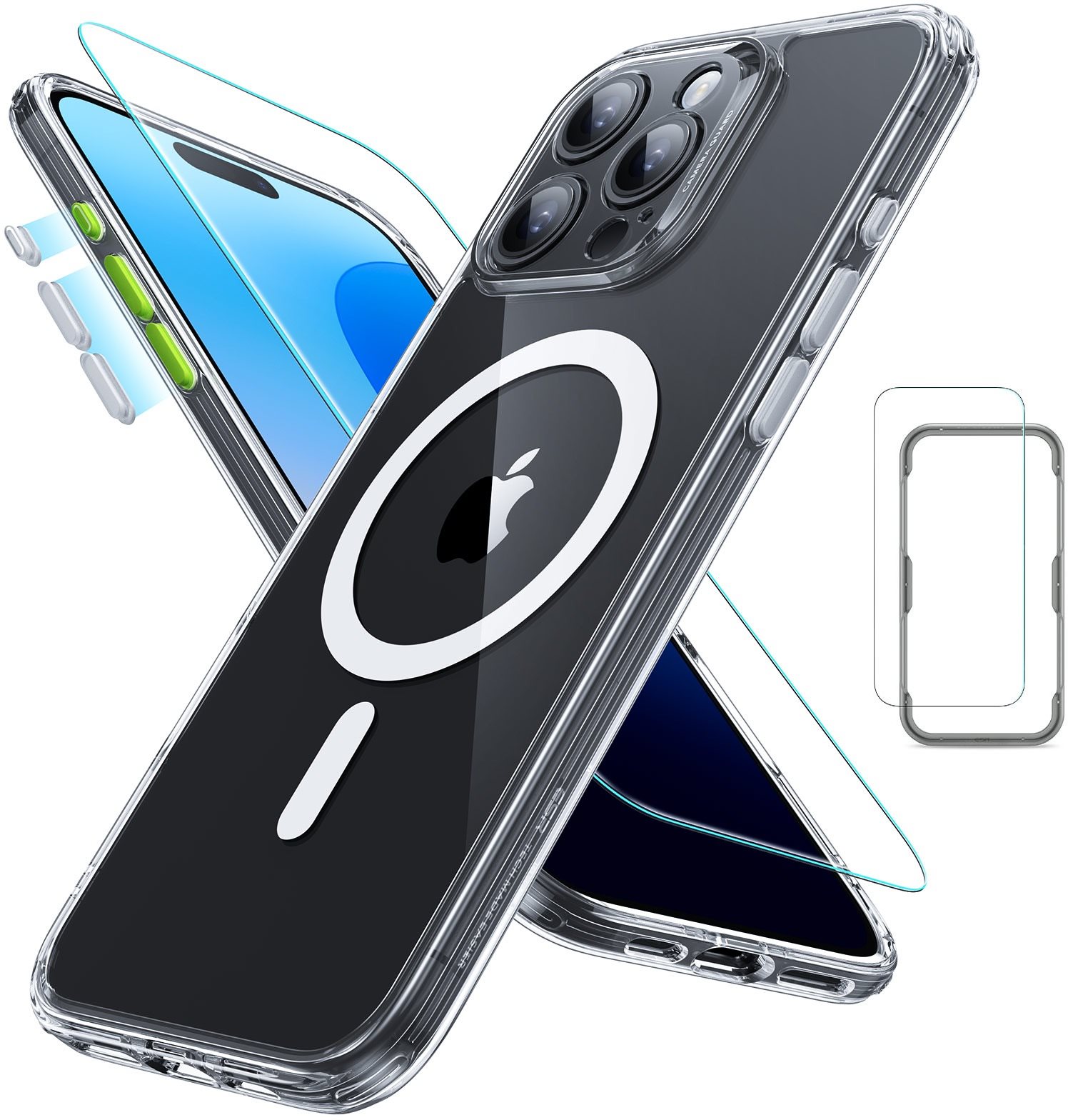 ESR Classic Pro Case (HaloLock) Sada, Compatible with iPhone 16 Pro Max, Clear