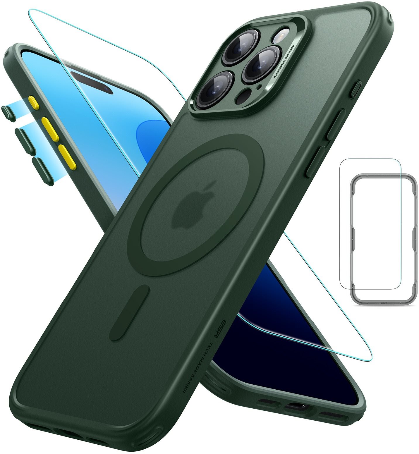 ESR Classic Pro Case (HaloLock) Sada, Compatible with iPhone 16 Pro Max, Frosted Green