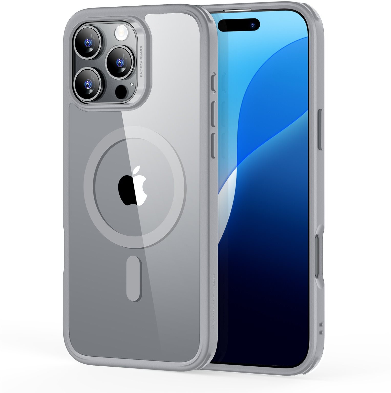 ESR Classic Hybrid Case (HaloLock), Compatible with iPhone 16 Pro Max, Clear Grey