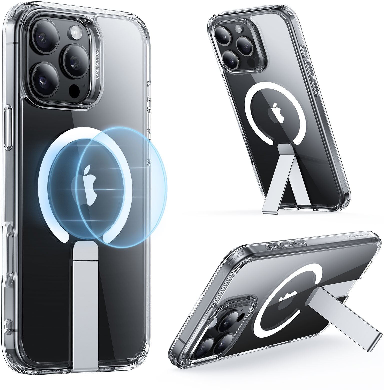 ESR Boost Flickstand Case (HaloLock), Compatible with iPhone 16 Pro Max, Clear