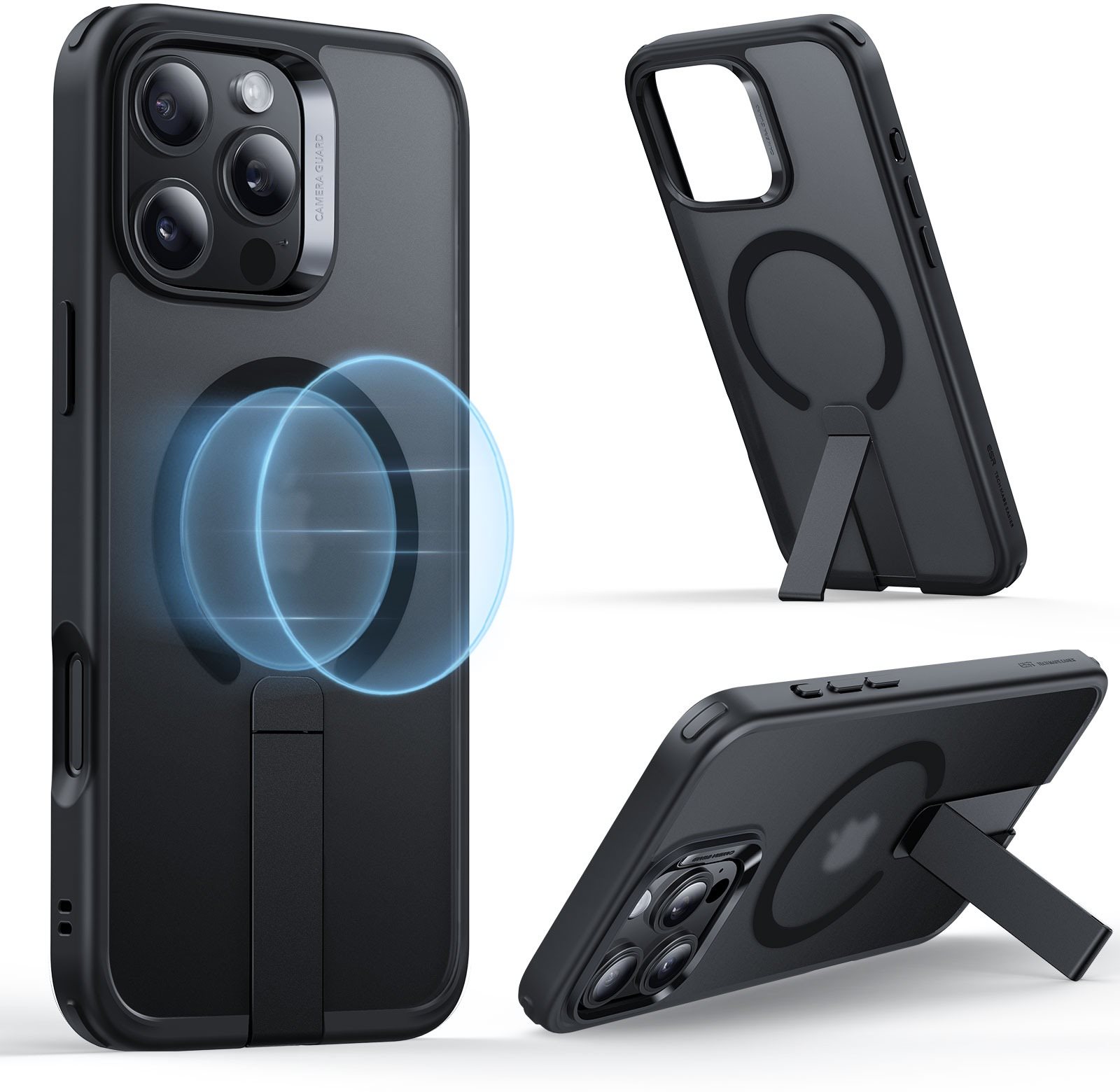 ESR Boost Flickstand Case (HaloLock), Compatible with iPhone 16 Pro Max, Frosted Black