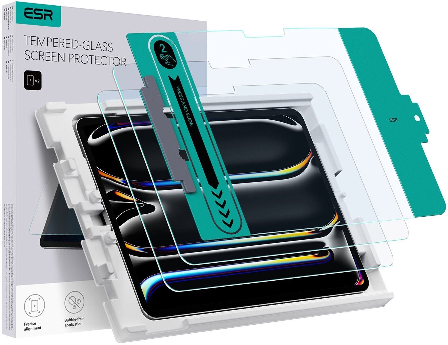 ESR Tempered-Glass Screen Protector, Compatible with iPad Pro 13 (2024), 2 Pack