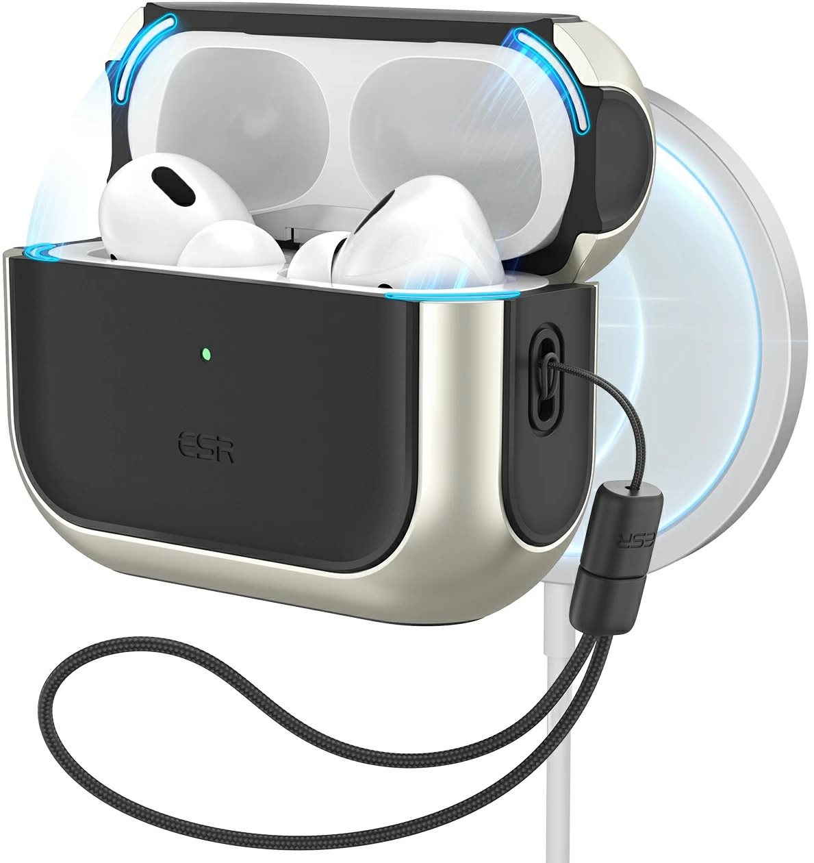 ESR Orbit Hybrid Case with HaloLock for AirPods Pro 2022 - Titanium