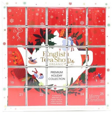 English Tea Shop Červený adventný kalendář Puzzle 48 g, 25 ks bio ETS25