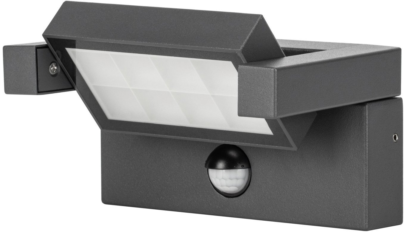 Eurakles LUISA vonkajšia LED, IP65 12 W 1000 lm 4000 K, antracit, výklopná, so senzorom pohybu