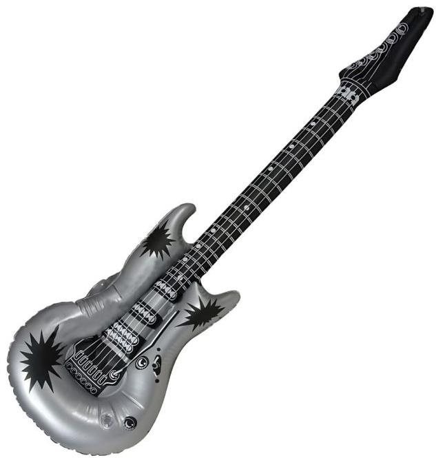 Nafukovacia gitara strieborná 100 cm