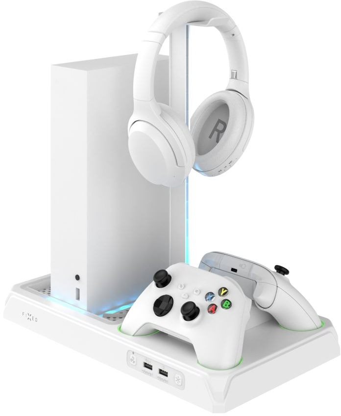 FIXED Multifunctional Stand na Xbox Series S X s odvetrávaním a nabíjaním biely