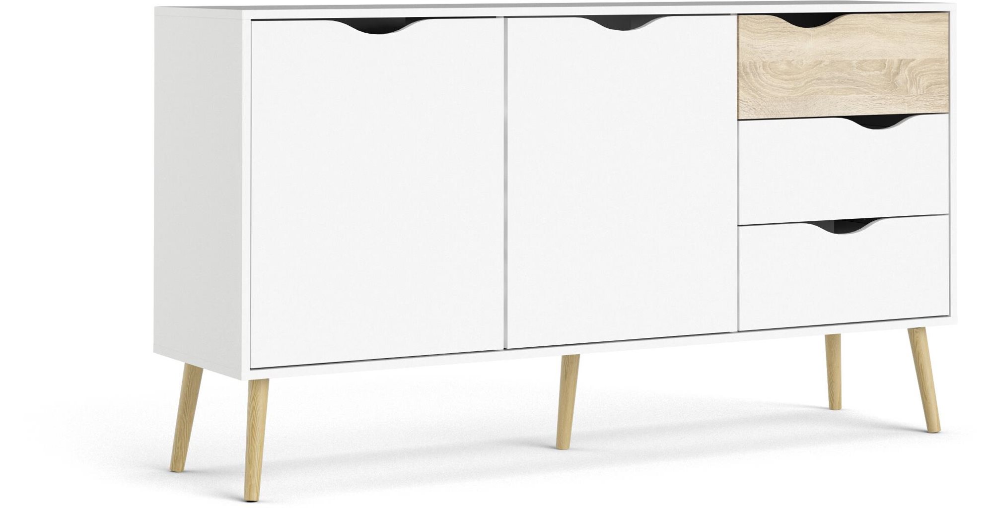 FALCO Komoda Retro 381 biela/dub sonoma