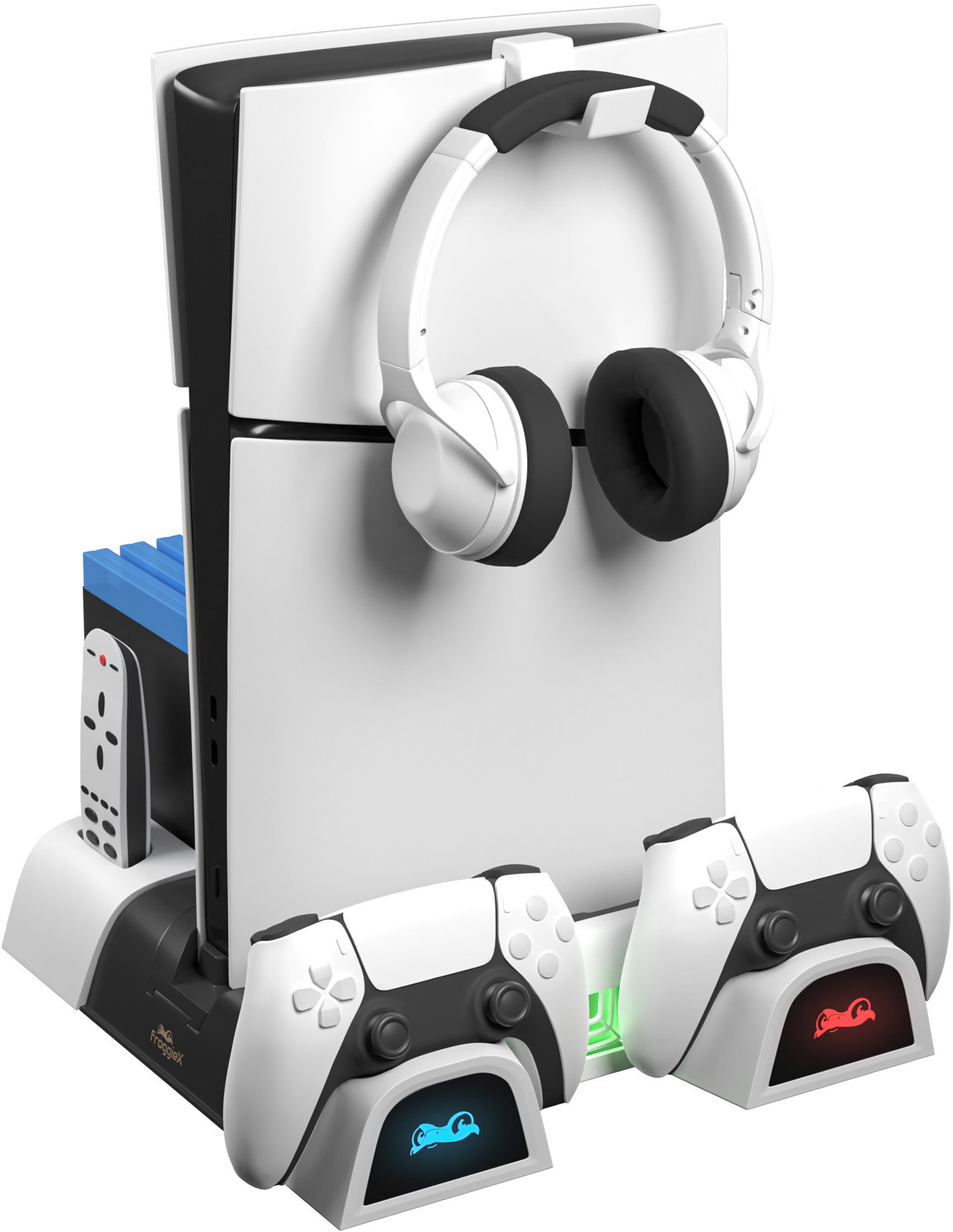 Froggiex FX-P5-C4-W PS5/PS5 Slim Multifunctional Cooling Stand + Headset holder