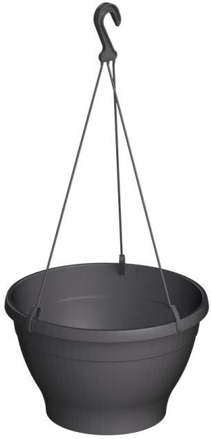 GARDINO Kvetináč závesný ESPRIT, priemer 26 cm, vysoký 16,5 cm, antracit