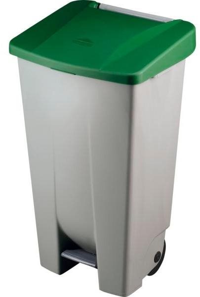 Gastro Odpadkový kôš nášľapný 120 l, sivá/zelená