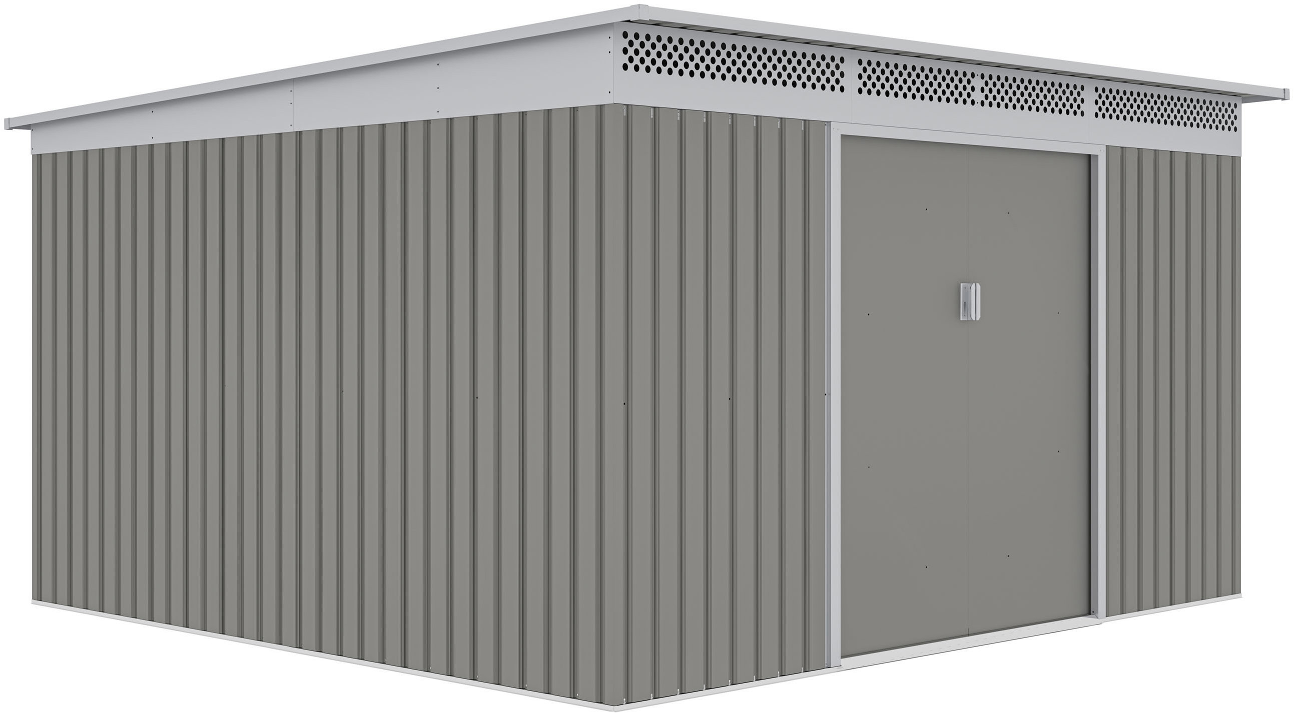 G21 Domček záhradný GAH 1132 – metalický sivý 340 × 333 cm