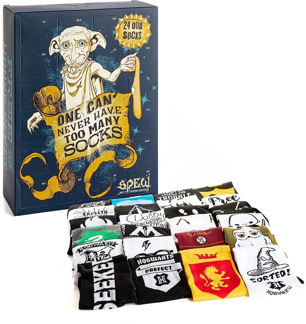 Adventný kalendár Harry Potter Dobby – 12 párov ponožiek