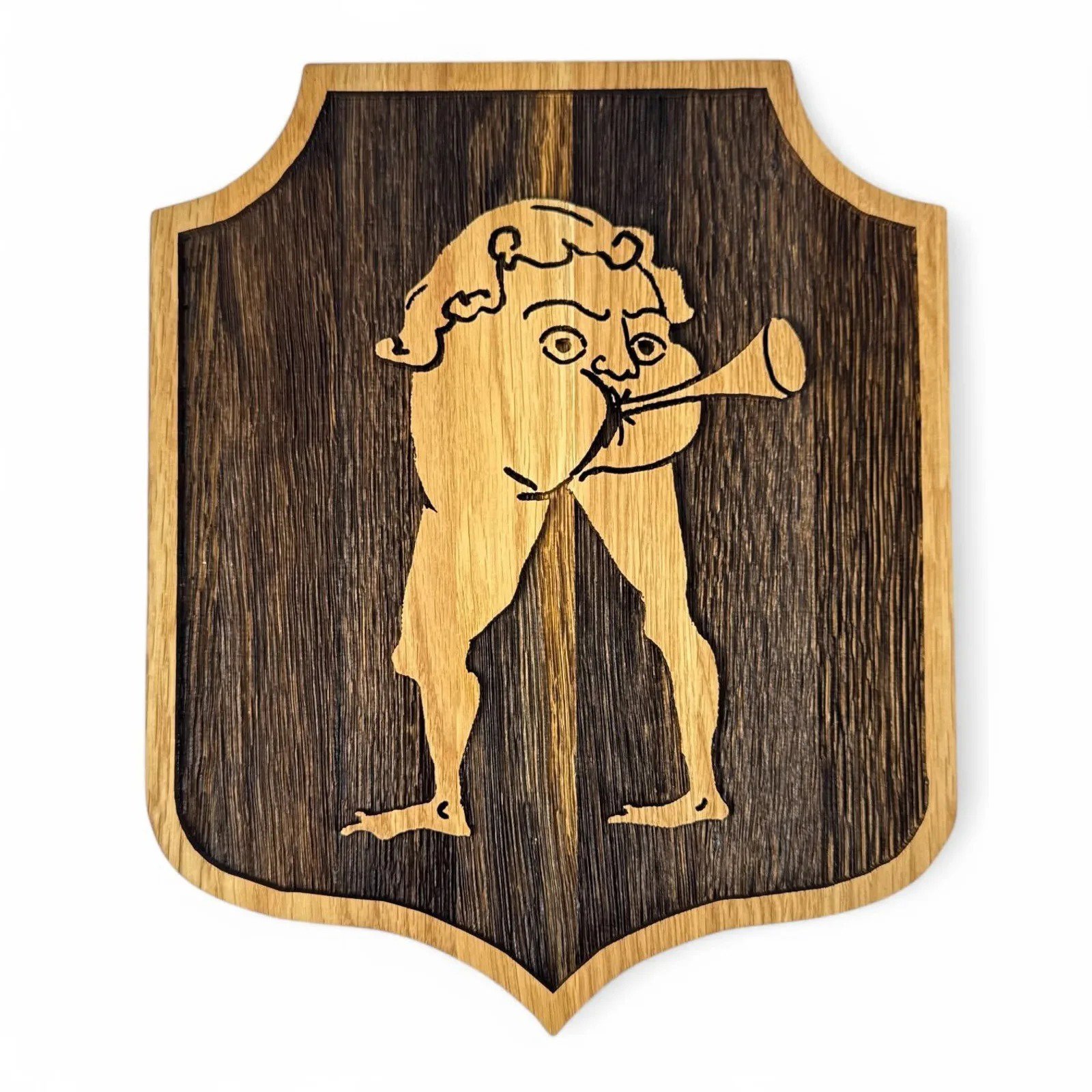 Kingdom Come: Deliverance 2 - Hospoda Díra - velký dřevěný štít na stěnu (32 x 39 cm)