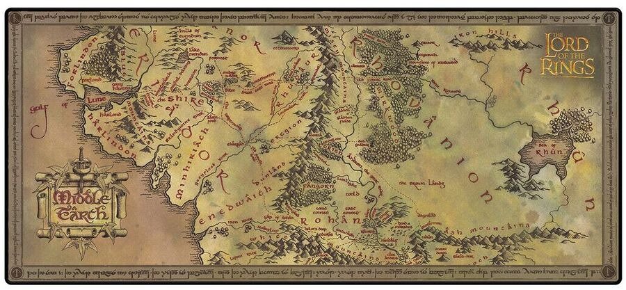 The Lord of the Rings – Middle-earth Map – podložka pod myš a klávesnicu