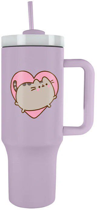 Pusheen – Pusheen Heart – cestovný hrnček so slamkou