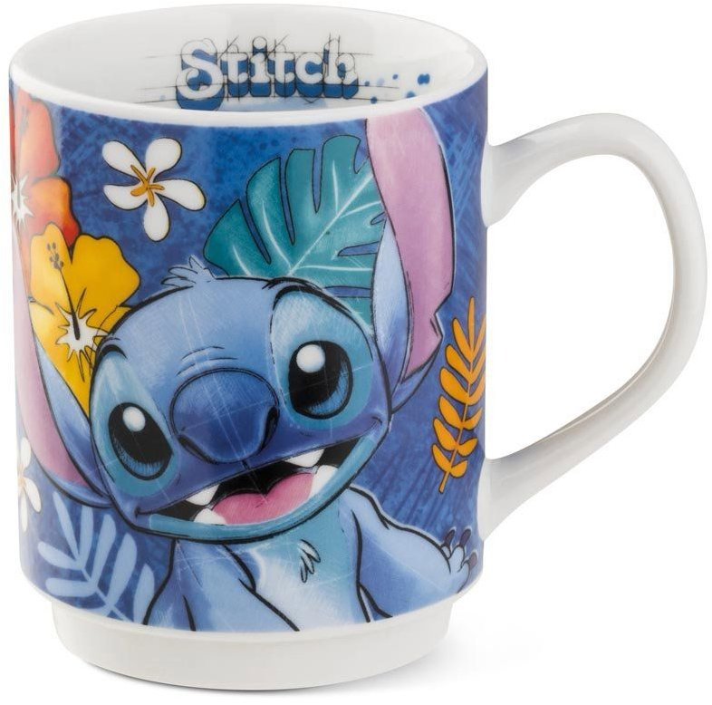 EGAN Porcelánový hrnček Stitch, modrý