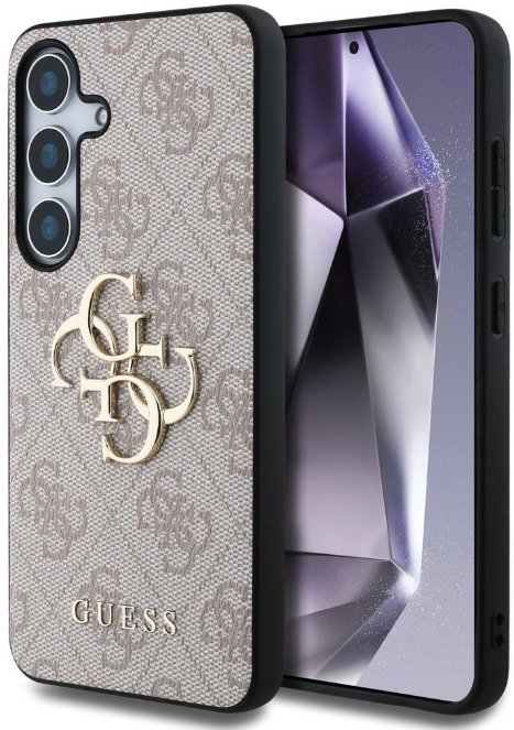 Guess PU 4G Metal Logo Zadný Kryt pre Samsung Galaxy S25+ Pink