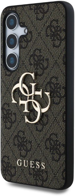 Guess PU 4G Metal Logo Zadný Kryt pre Samsung Galaxy S25+ Brown