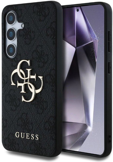 Guess PU 4G Metal Logo Zadný Kryt pre Samsung Galaxy S25 Grey