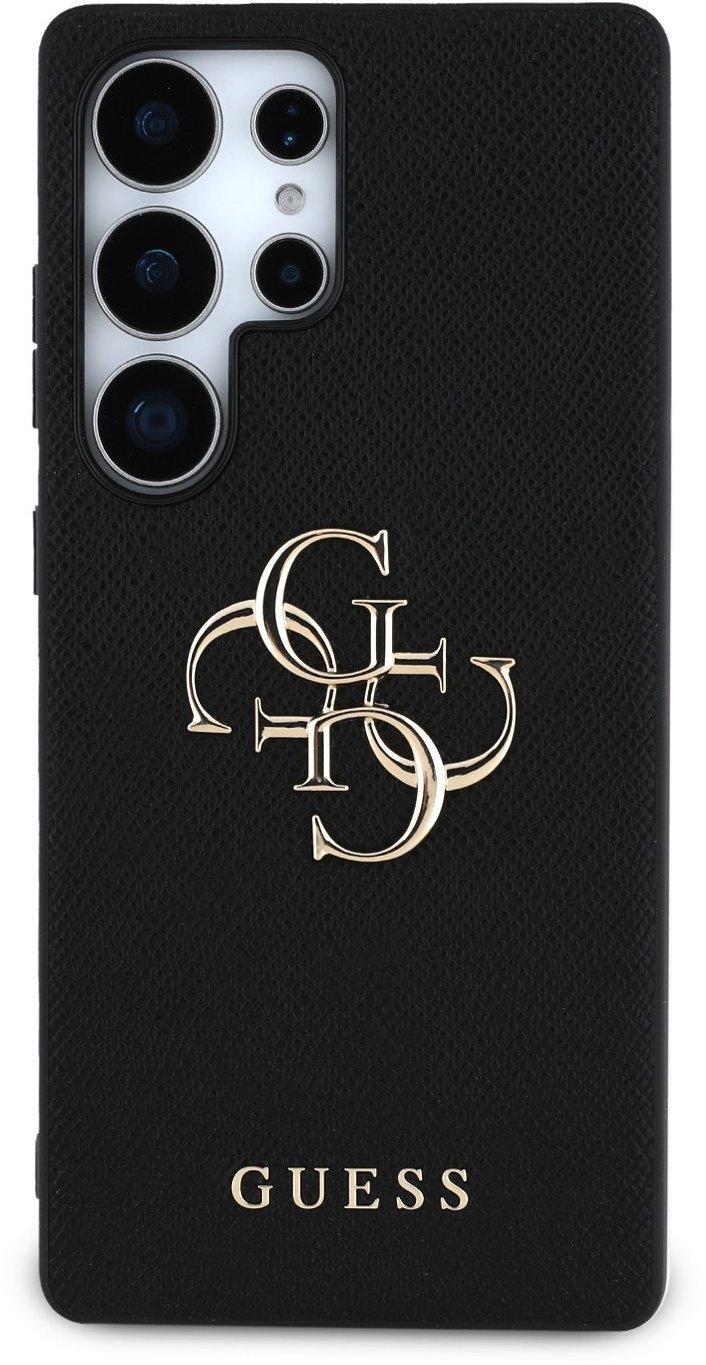 Guess PU Grained 4G Metal Logo Zadný Kryt pre Samsung Galaxy S25 Ultra Black