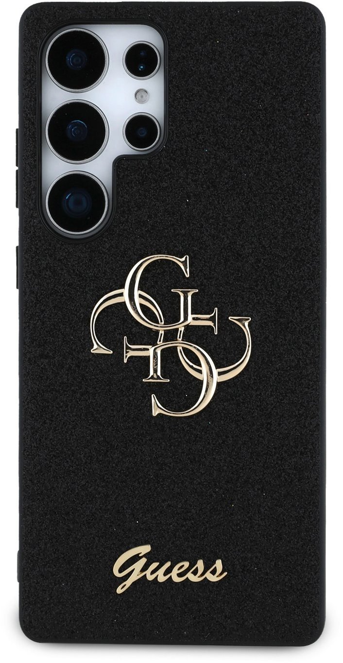Guess PU Fixed Glitter 4G Metal Logo Zadný Kryt pre Samsung Galaxy S25 Ultra Black