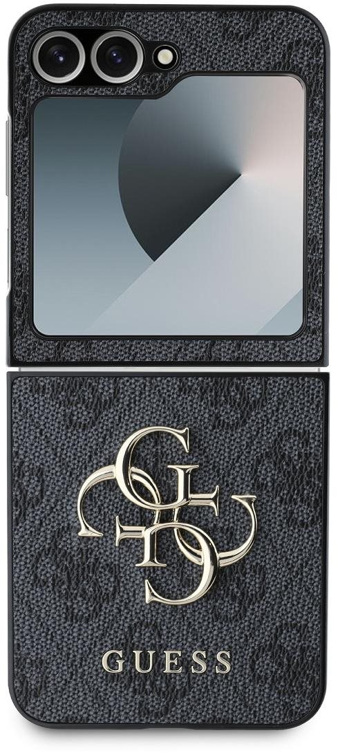 Guess PU 4G Metal Logo Zadný Kryt pre Samsung Galaxy Z Flip6 Grey