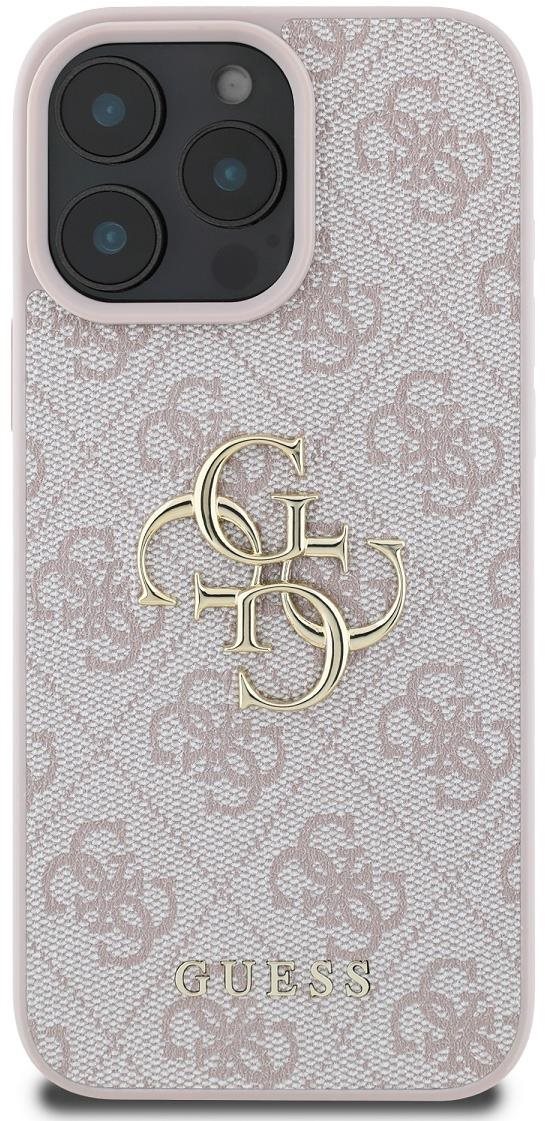 Guess PU 4G Metal Logo Zadný Kryt na iPhone 16 Pro Max Pink