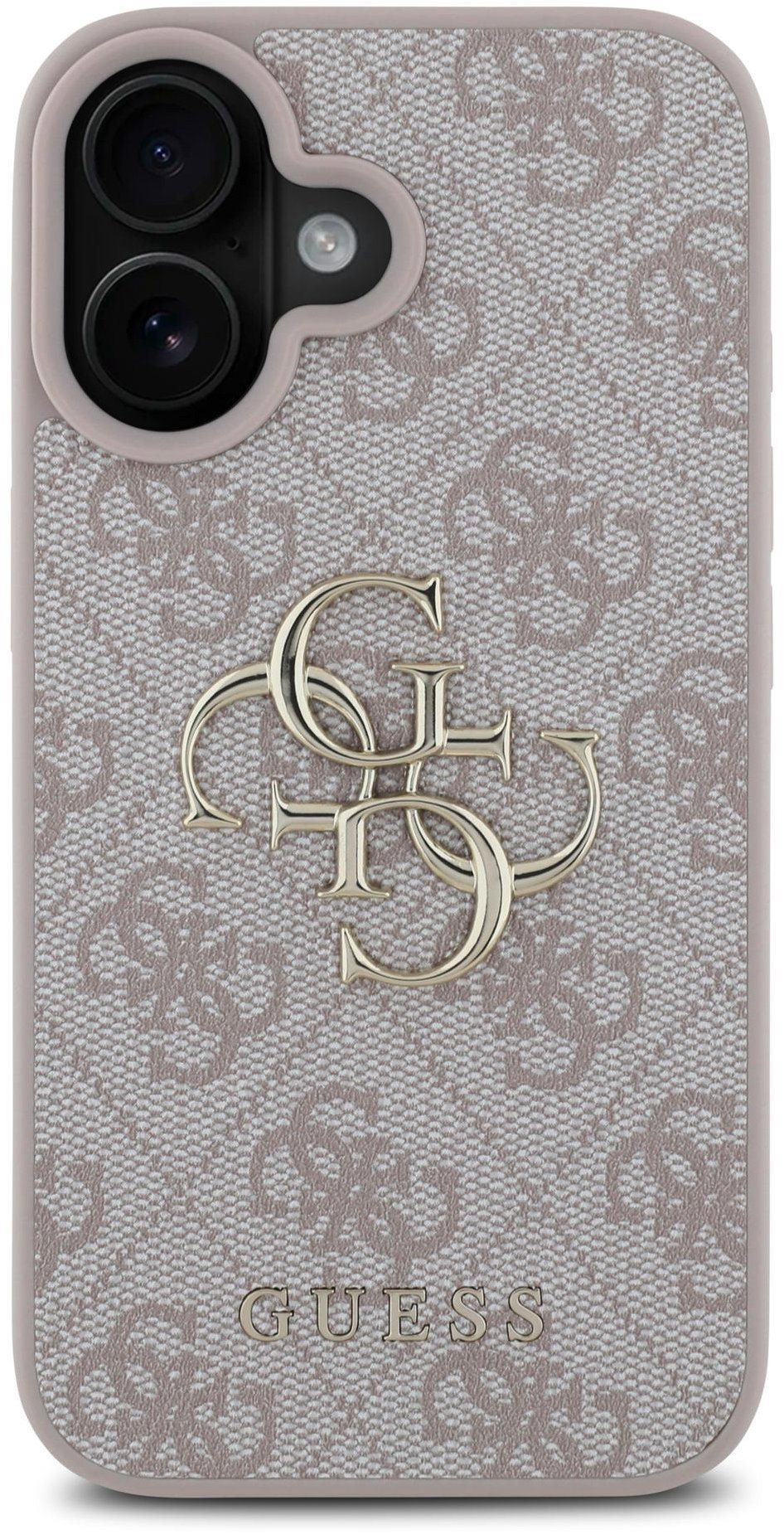 Guess PU 4G Metal Logo Zadný Kryt na iPhone 16 Pink