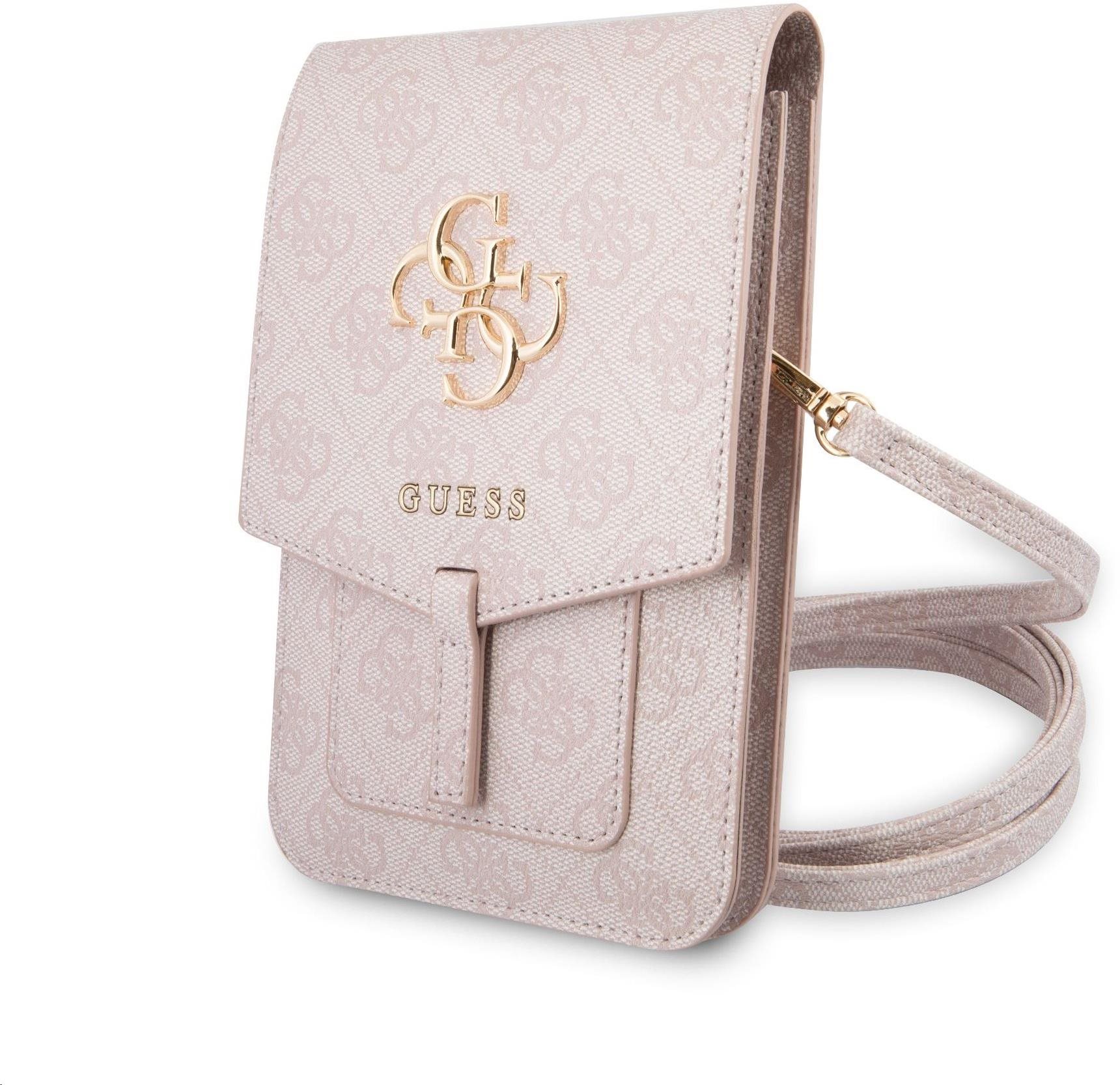 Guess PU 4G Metal Logo Phone Bag Pink