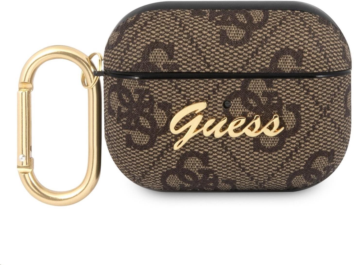 Guess 4G Script PC/PU Puzdro pre Apple Airpods Pro Brown