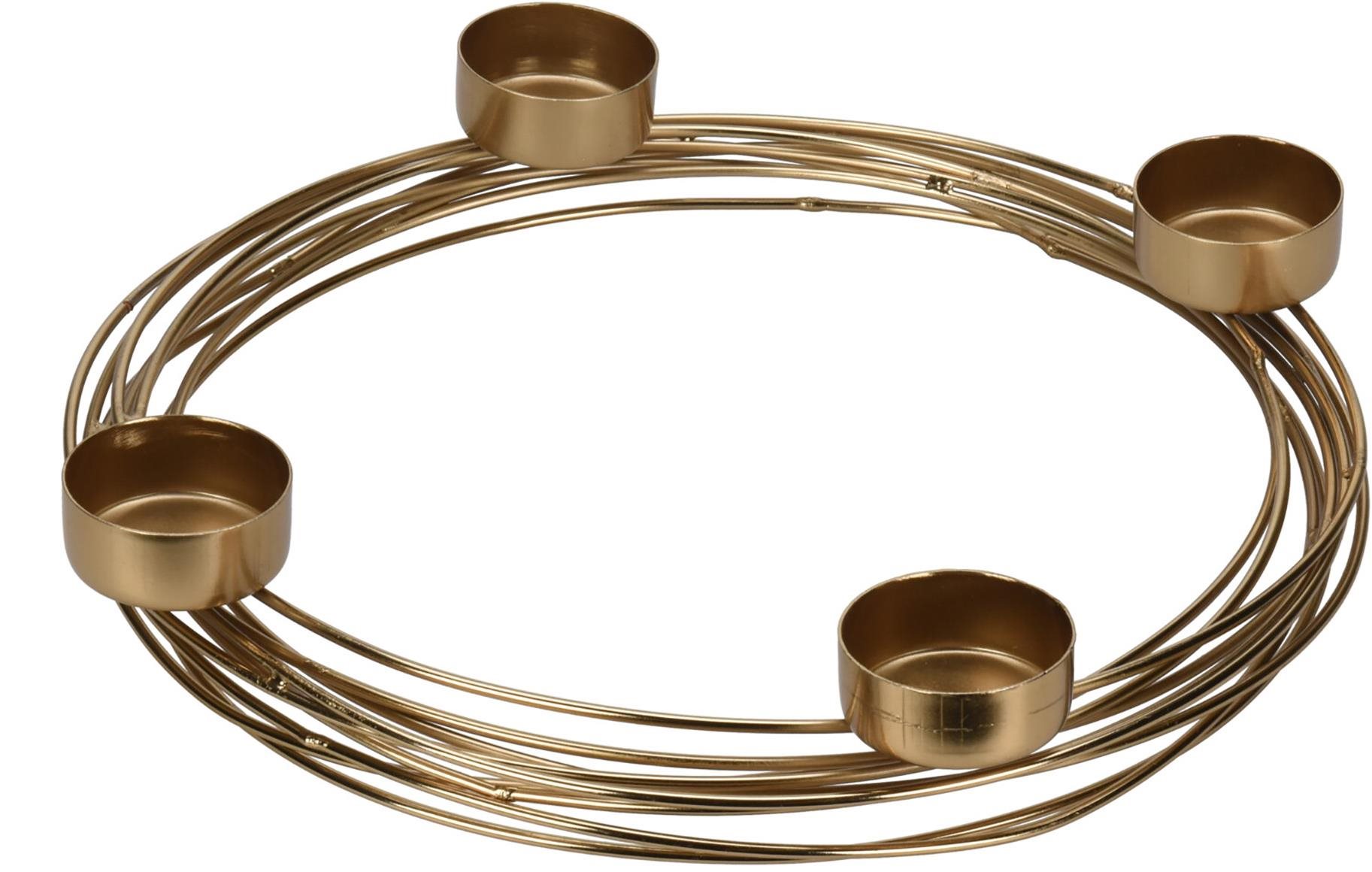 H&L Ring Svietnik na čajové sviečky 26 cm zlatý