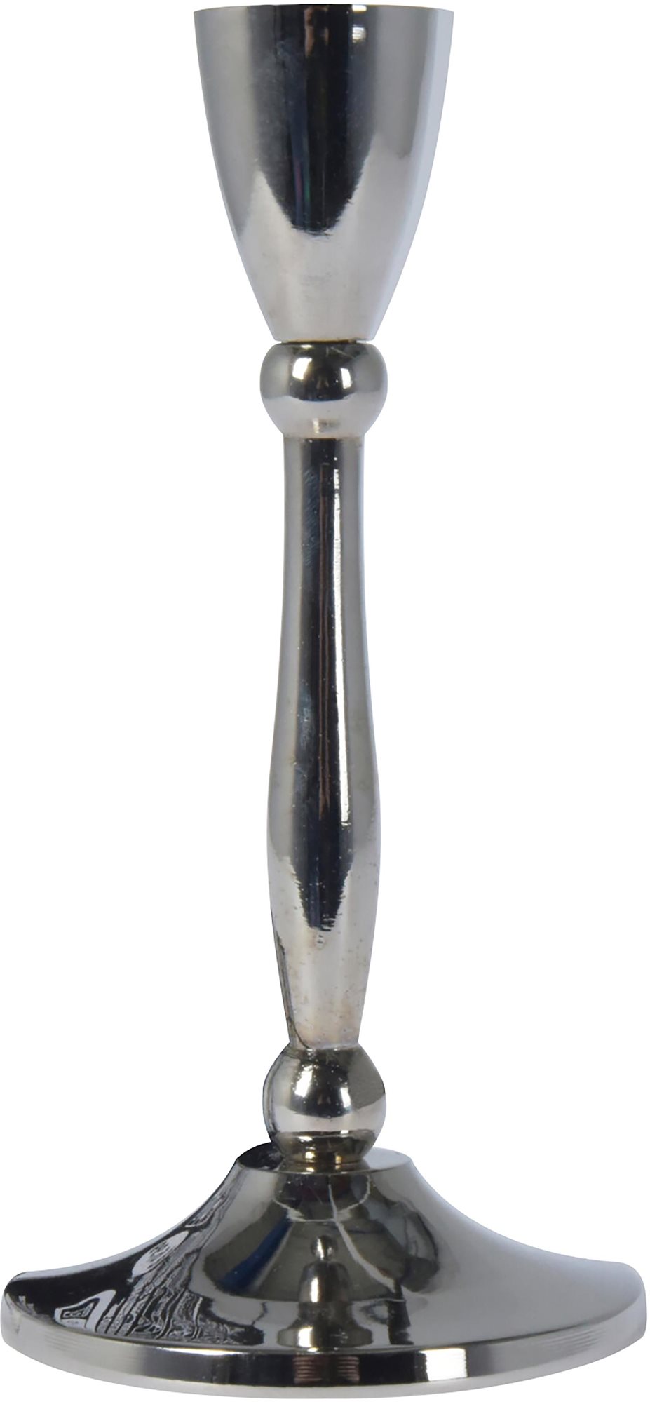 H&L Silver Kovový svietnik 8 × 17 cm strieborný
