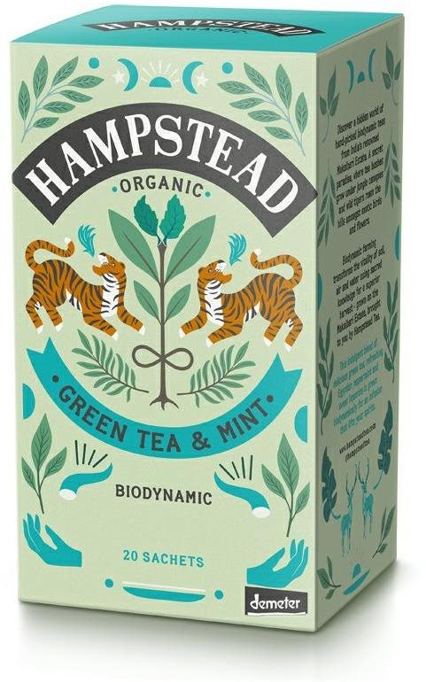 Hampstead Tea BIO Zelený čaj s mätou a sladkým drievkom 20 ks