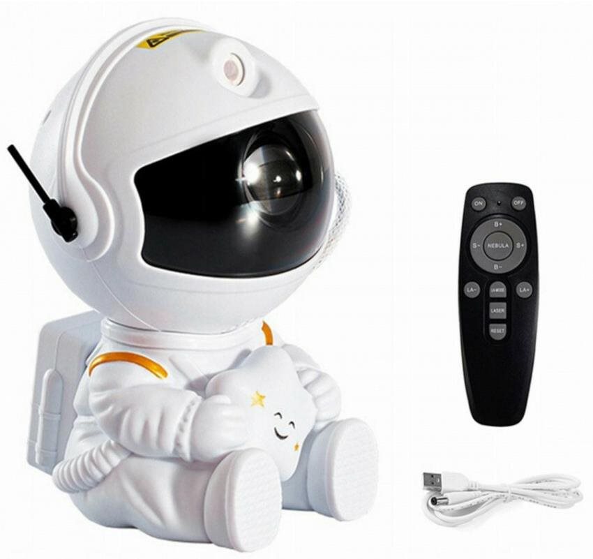 Aga Hviezdny projektor Sediaci astronaut s diaľkovým ovládaním