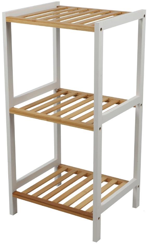 DOCHTMANN Policový regál 35 × 30 × 70 cm, biely/bambus