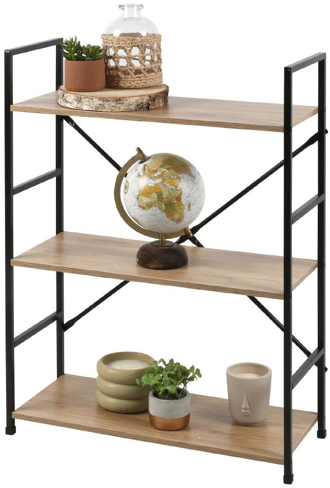 DOCHTMANN Regál policový Colorado kov 58,5 × 23,5 × 80 cm dub