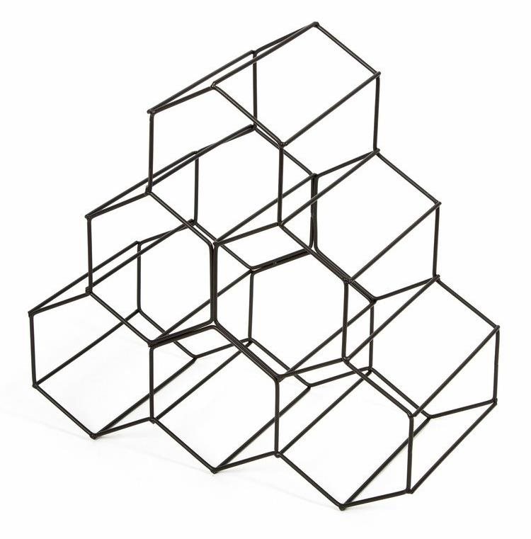 Compactor Hexagon Stojan na víno, na 6 fliaš, matná oceľ, sivý